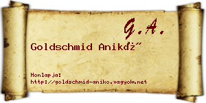 Goldschmid Anikó névjegykártya
